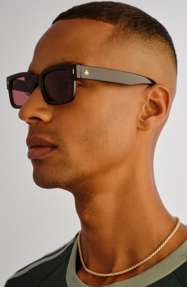 AIRE Castor 51mm D-Frame Sunglasses, Alternate, color, Black / Rust Mono