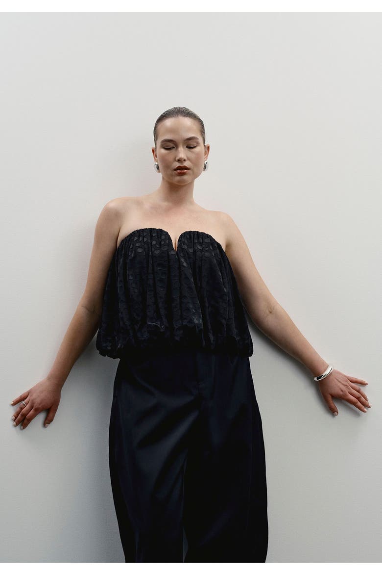 Strapless Bubble Top, Main, color, BLACK BEAUTY