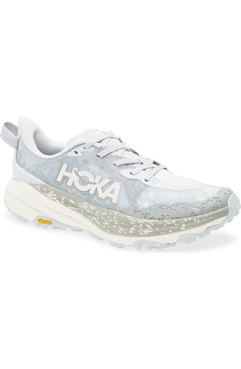 HOKA Speedgoat 6 Trail Running Shoe, Main, color, Cosmic Grey / Alabaster