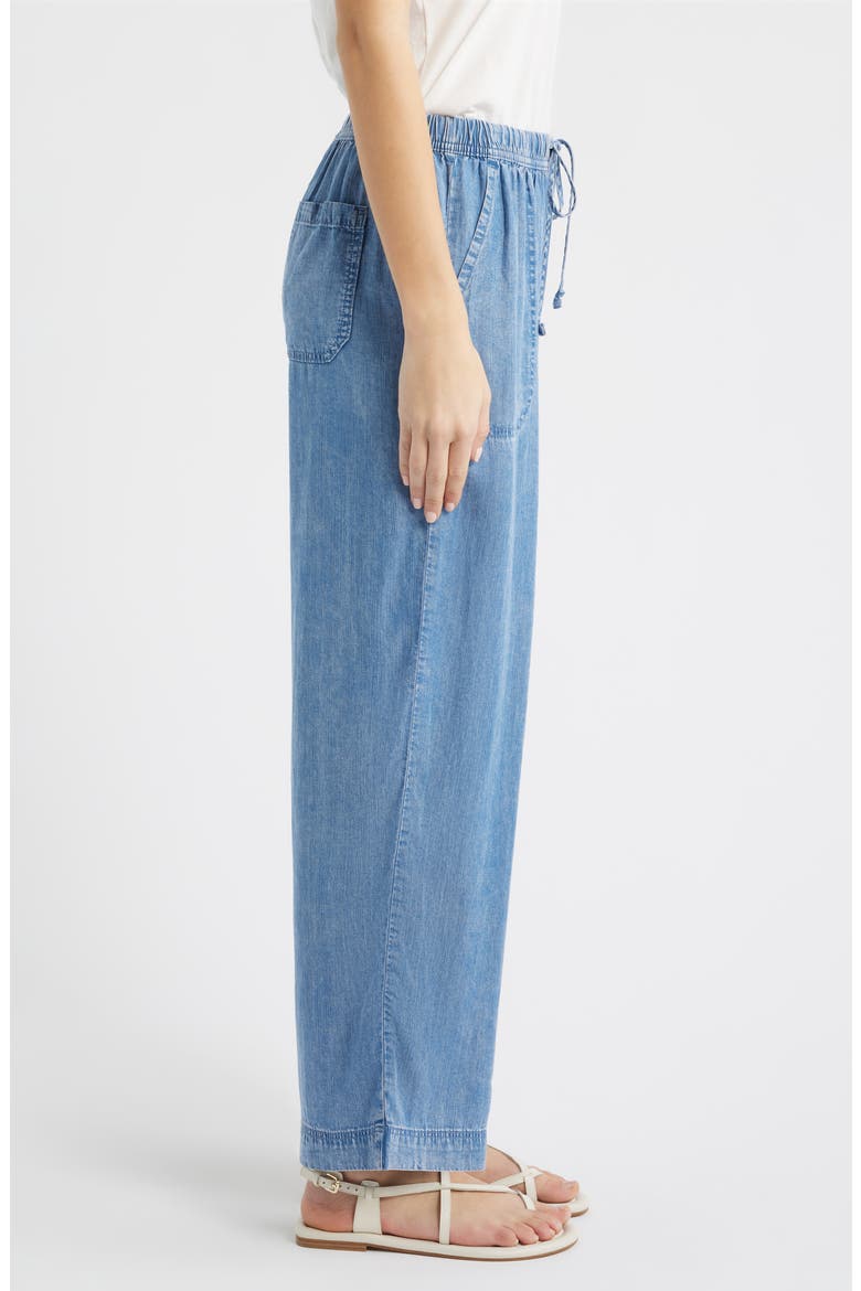 Inaya Chambray Drawstring Ankle Pants, Alternate, color, MEDIUM WASH