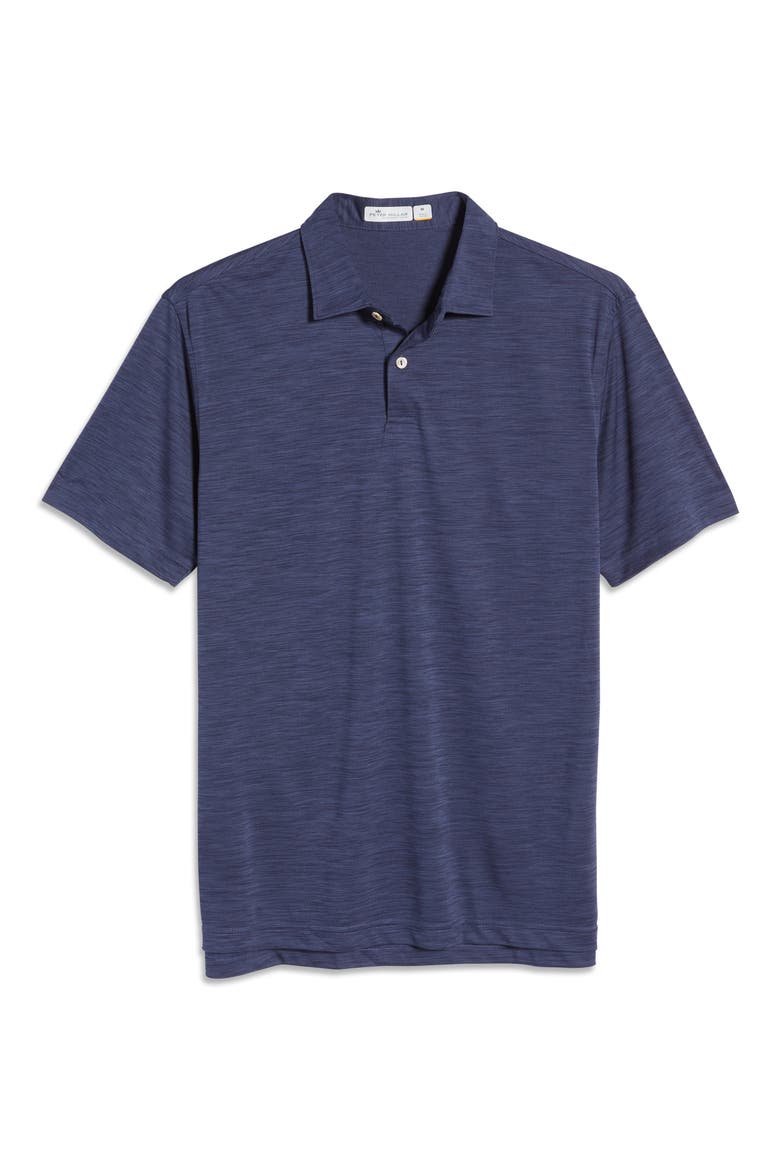 Featherweight Mélange Short Sleeve Polo, Alternate, color, NAVY