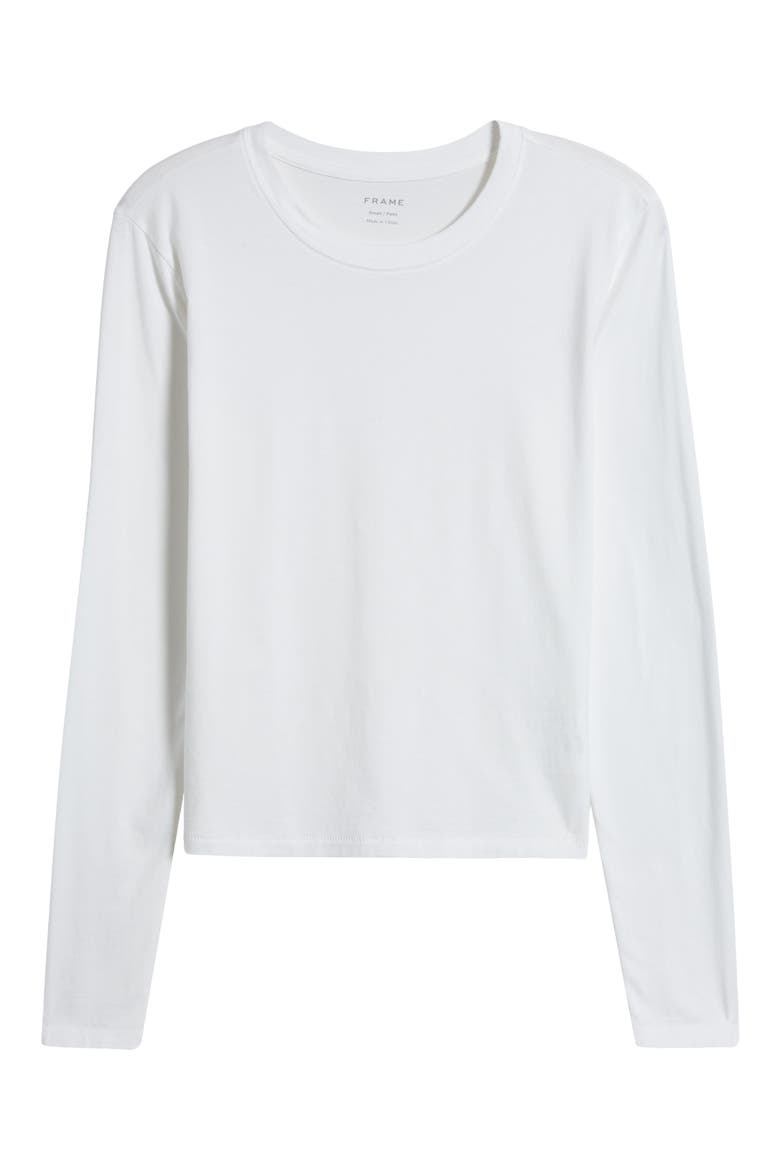 Cotton Crewneck Top, Alternate, color, WHITE