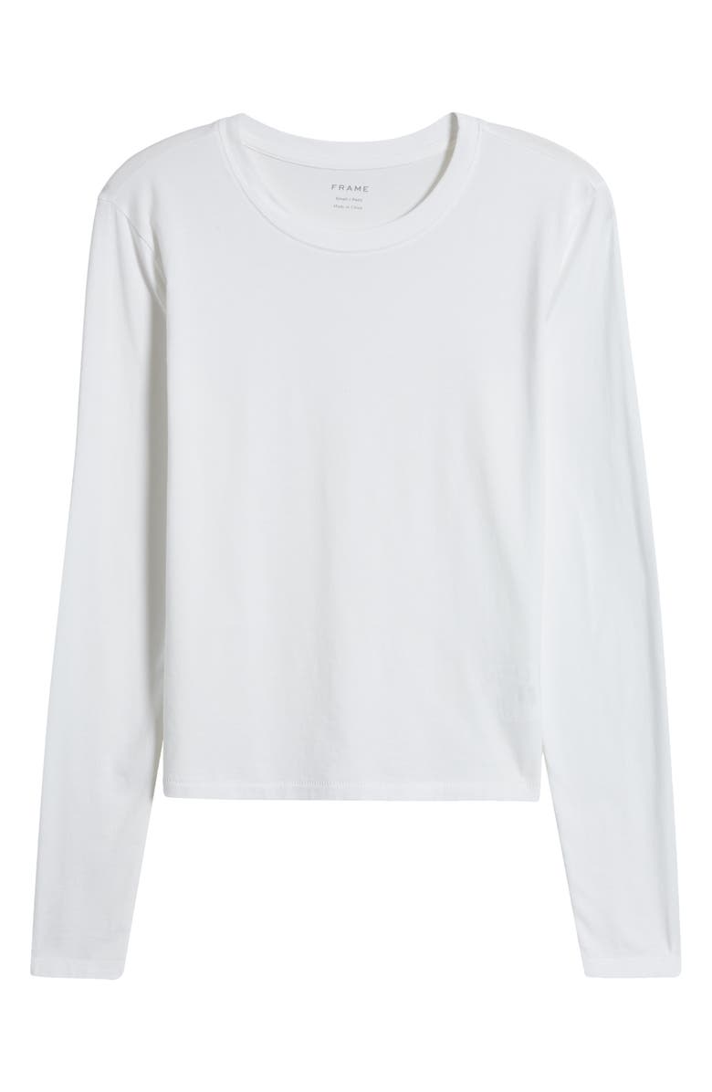 FRAME Cotton Crewneck Top, Alternate, color, White