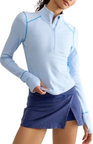 Free People Retro Rider Half Zip Performance Top