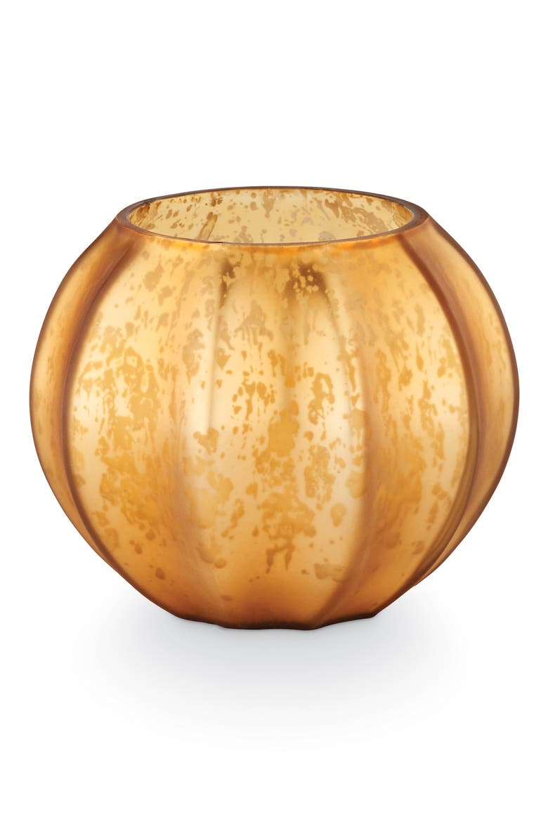 Mercury Leaves Glass Candle, Main, color, GOLD