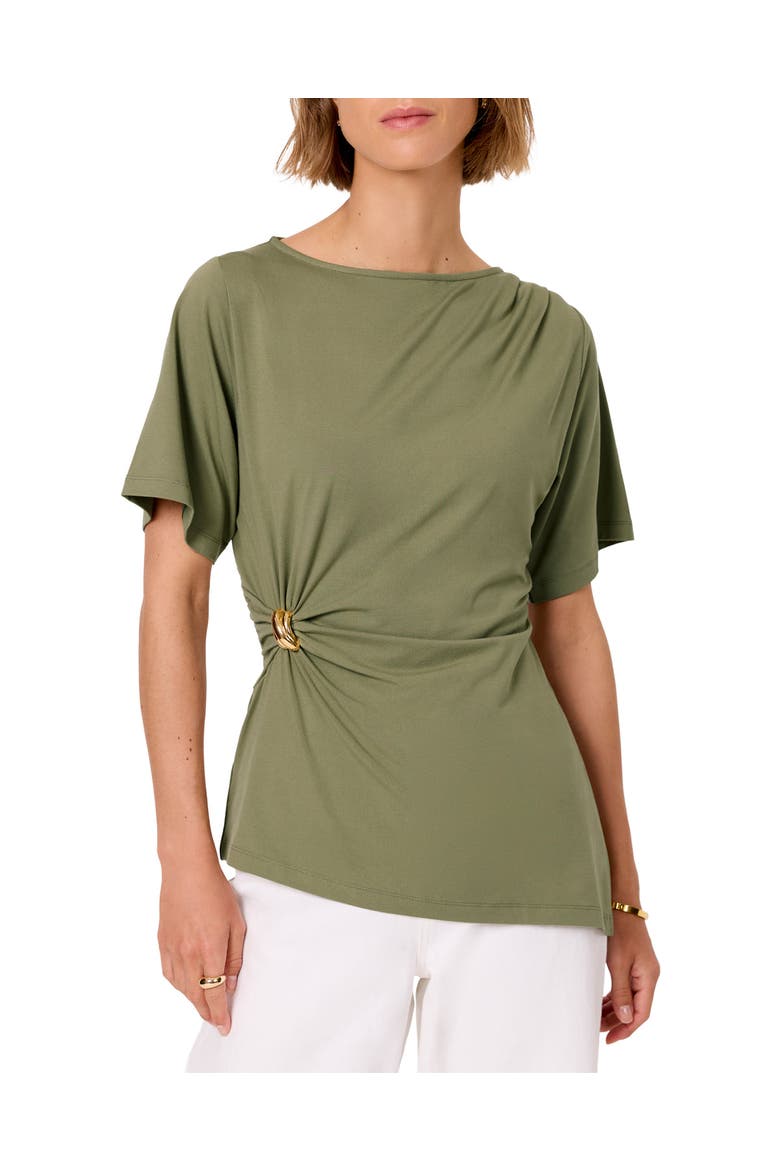 Gathered Detail Top, Main, color, Green