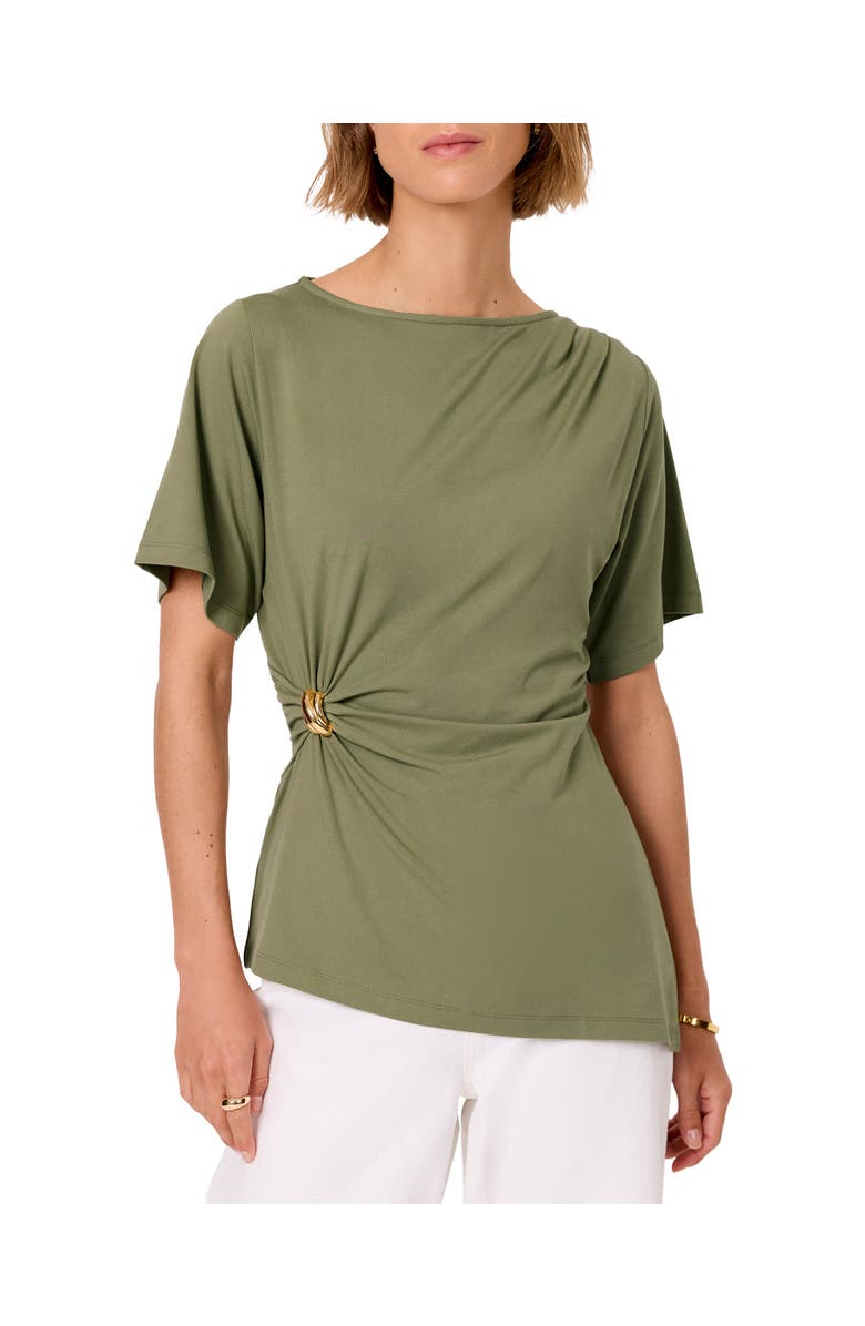 MINT VELVET Gathered Detail Top, Main, color, Green