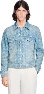 SANDRO Square Cross Denim Jacket