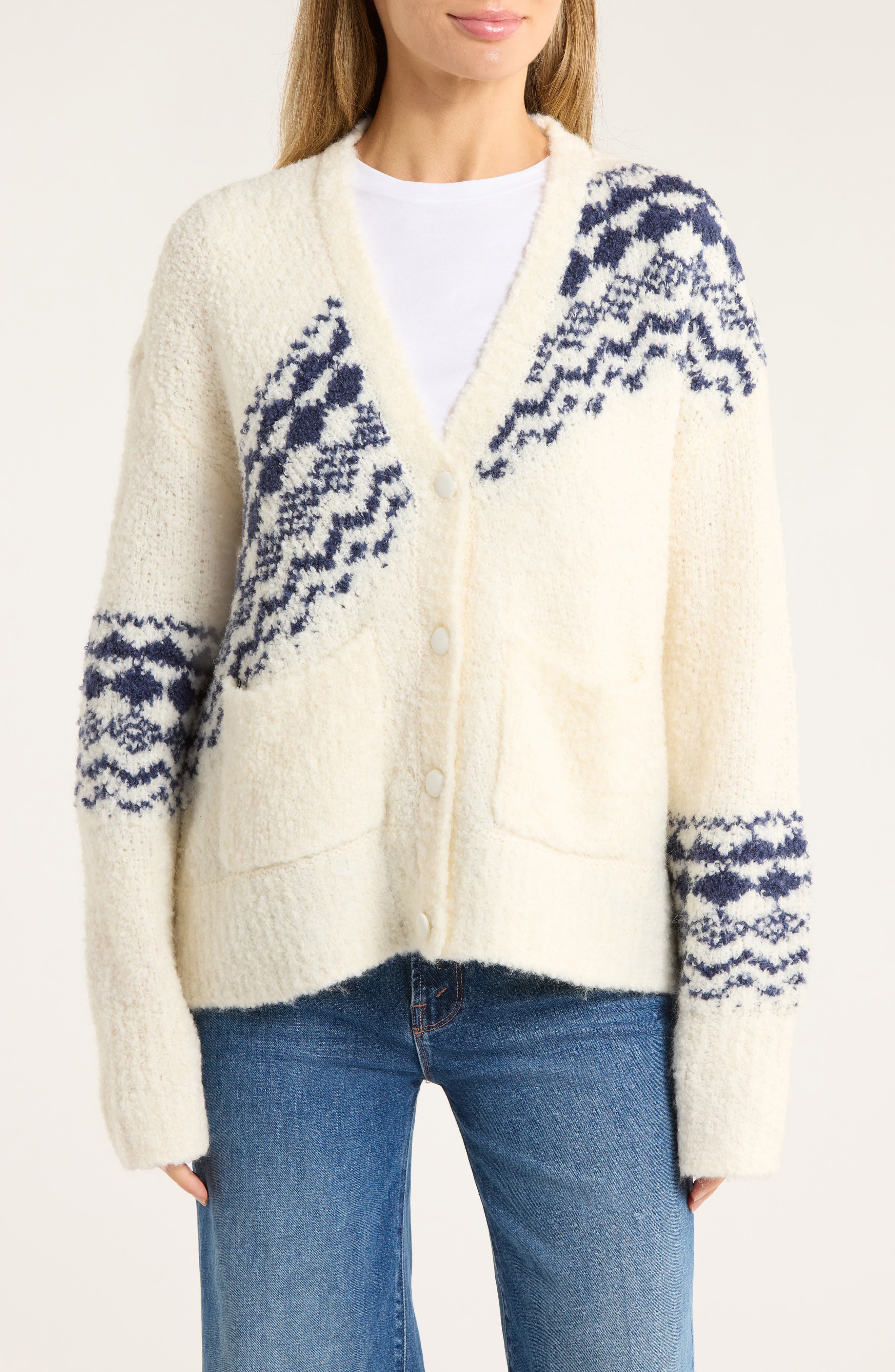 Derek Lam 10 Crosby Bette Fair Isle Cardigan