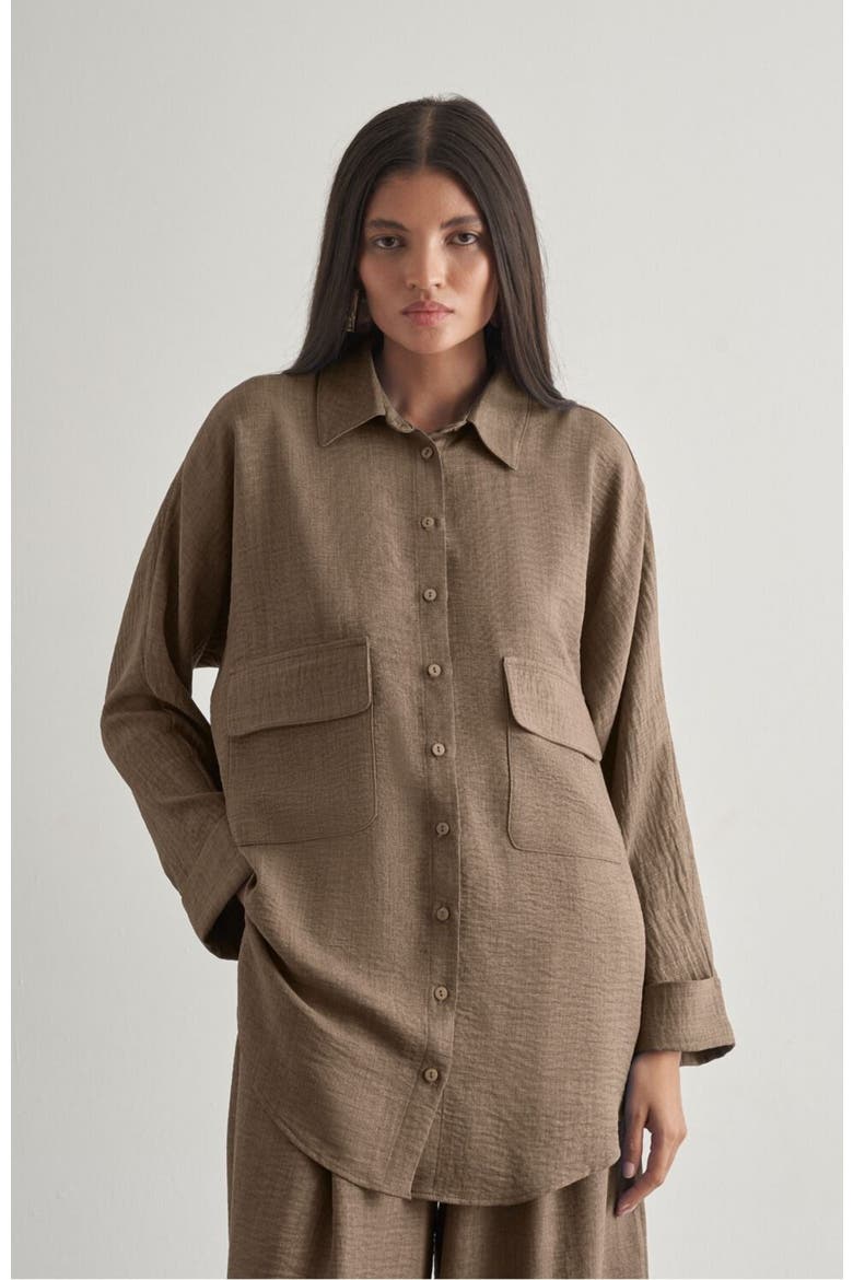 Linen Tunic, Main, color, Brown