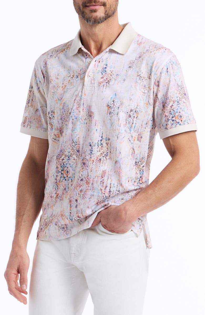 Robert Graham Ryton Cotton Polo, Alternate, color, Oatmeal