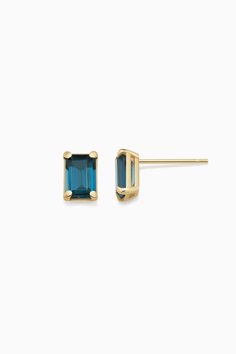 14K Gold Date Me Birthstone Stud Earrings
