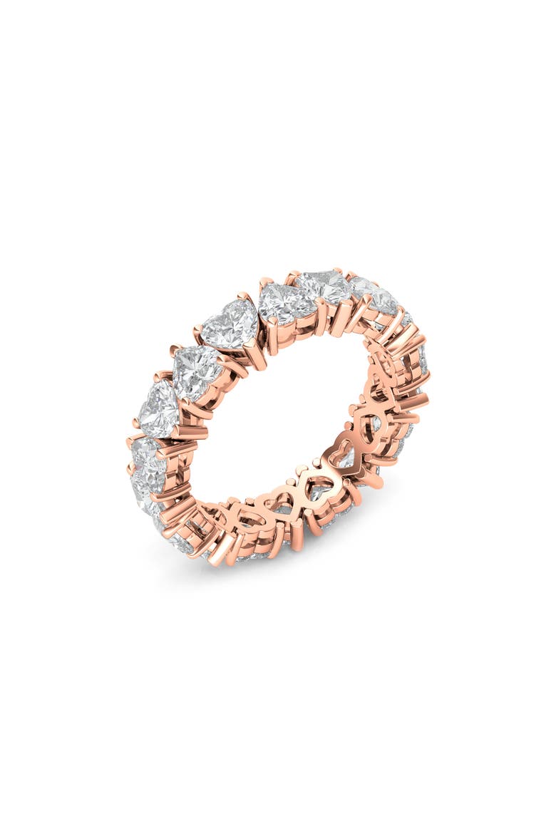 Alternating Hearts Lab Created Diamond Eternity Ring, Main, color, ROSE GOLD