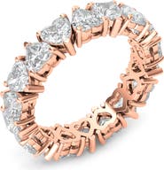 HauteCarat Alternating Hearts Lab Created Diamond Eternity Ring