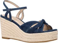Pelle Moda Elbie Espadrille Ankle Strap Platform Wedge Sandal