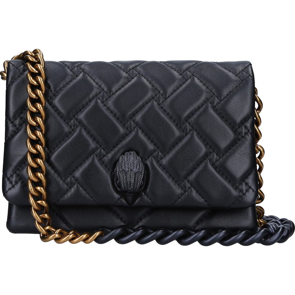 Kurt Geiger London Mini Kensington Quilted Leather Crossbody Bag In Gray