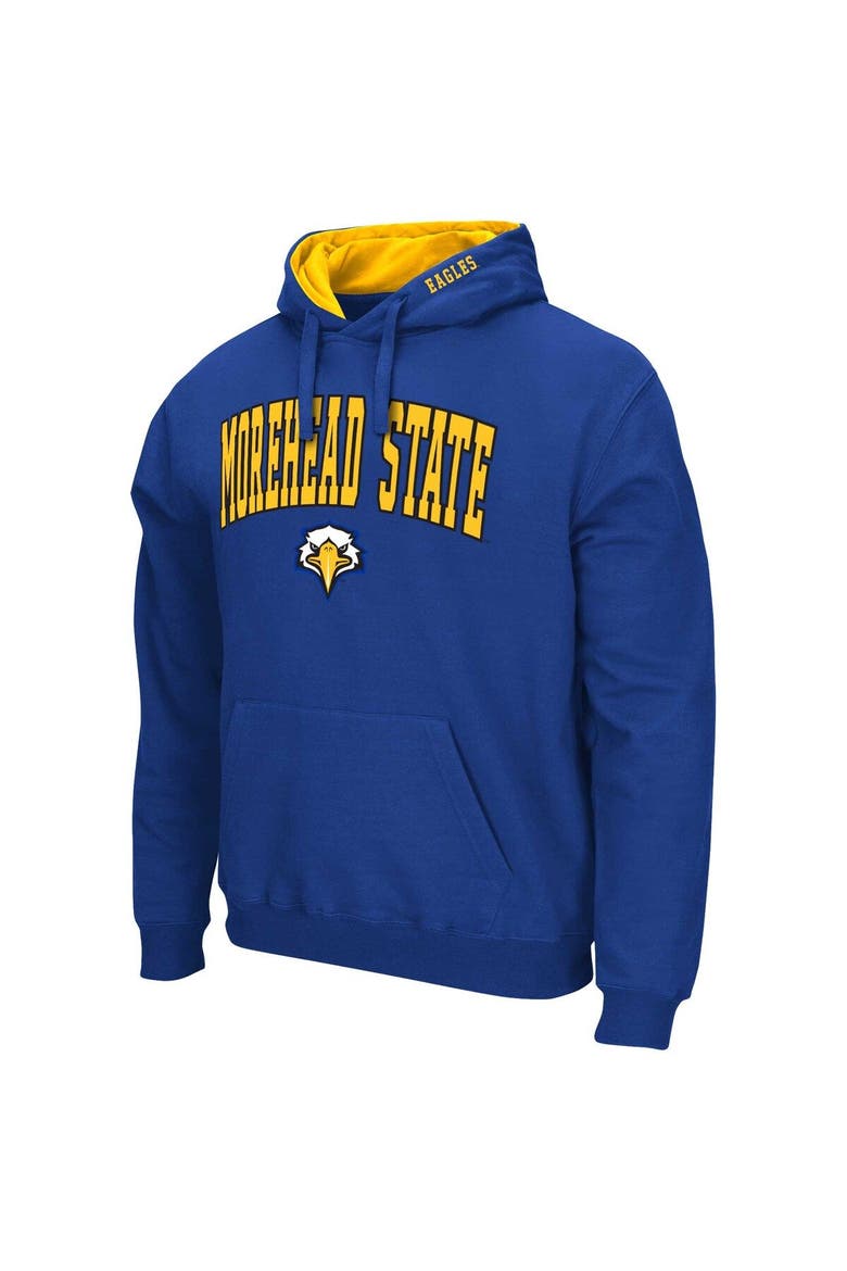 Men's Colosseum Blue Morehead State Eagles Arch & Logo 3.0 Pullover Hoodie, Alternate, color, Blue