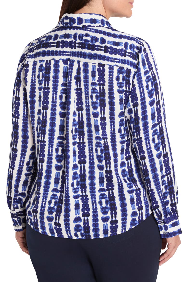 Shibori Stripe Pullover Blouse, Alternate, color, INDIGO MULTI