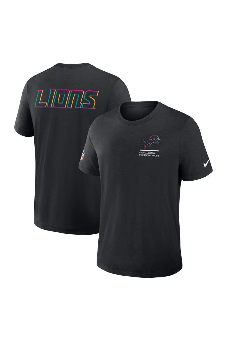 Men's Nike Black Detroit Lions 2025 NFL Crucial Catch Tri-Blend Dri-FIT T-Shirt, Alternate, color, Black