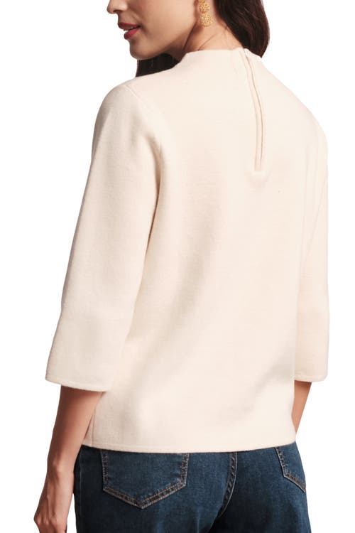 Shop Frances Valentine Bon Bon Sweater Embroidery In Oyster/multi