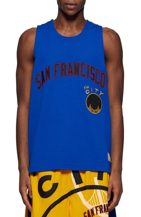 NBA Warriors Appliqué Mesh Graphic Jersey