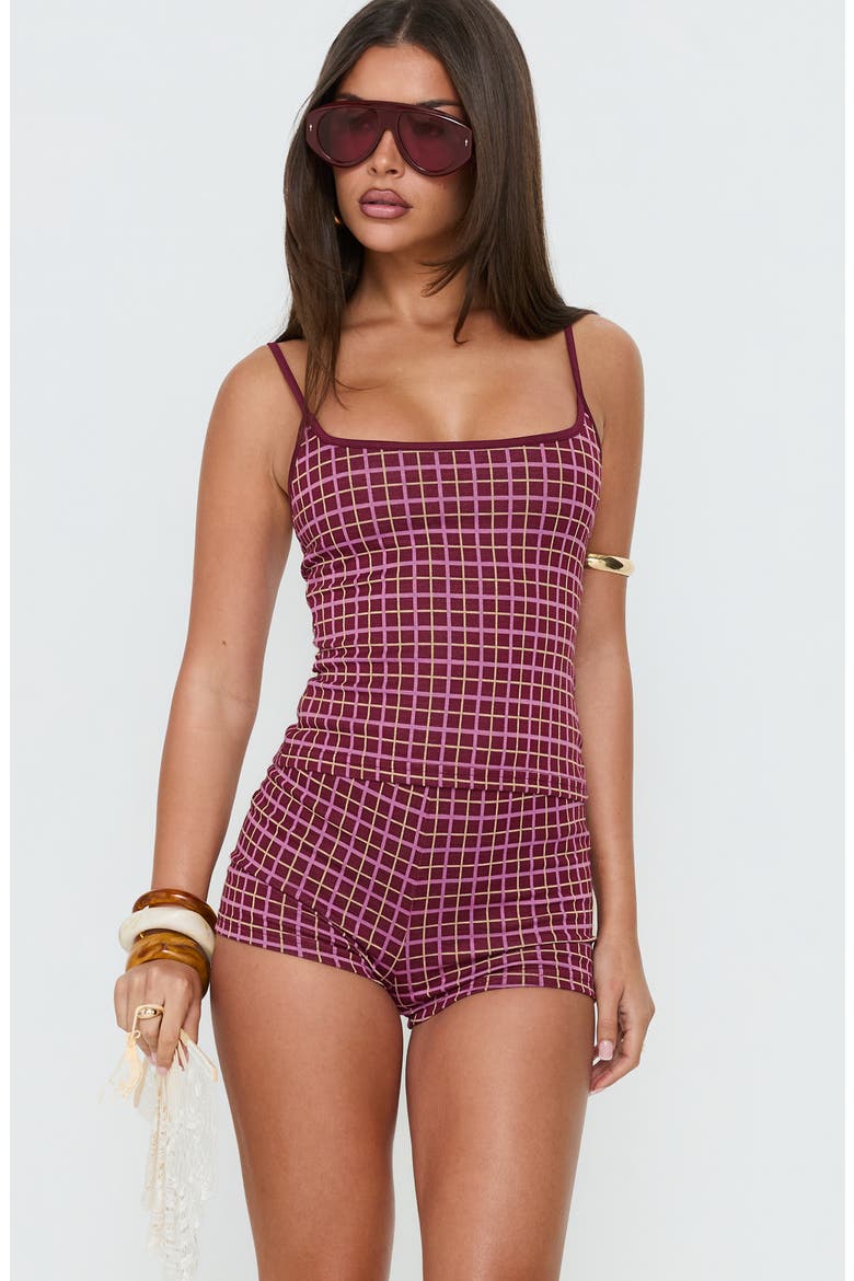 Aderis Micro Shorts, Alternate, color, RED CHECK