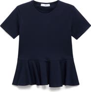 MANGO Short Sleeve Peplum T-Shirt