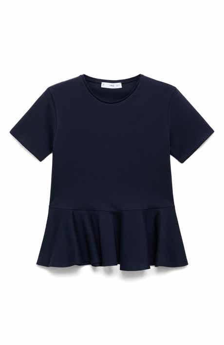 MANGO Short Sleeve Peplum T-Shirt