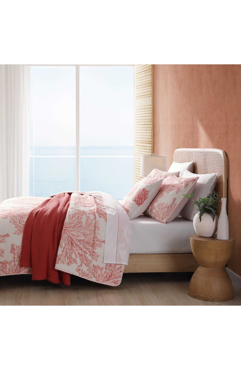 Tommy Bahama Coral Garden Reversible Quilt & Sham Set, Alternate, color, Rose Coral