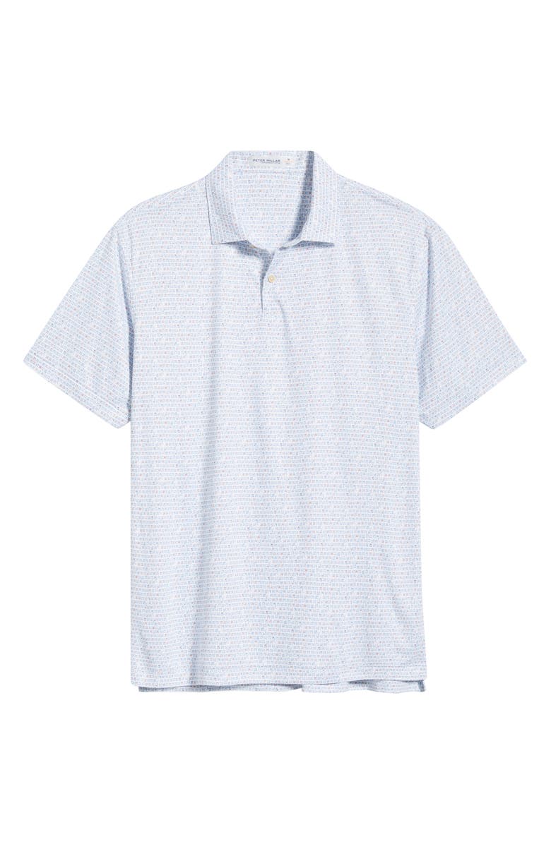 Peter Millar Featherweight Cornhole Print Performance Polo, Alternate, color, White