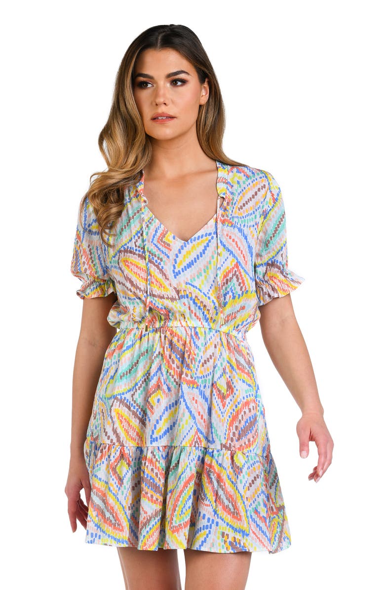 La Blanca Sunbaked Jewels Cover-Up Dress, Alternate, color, White