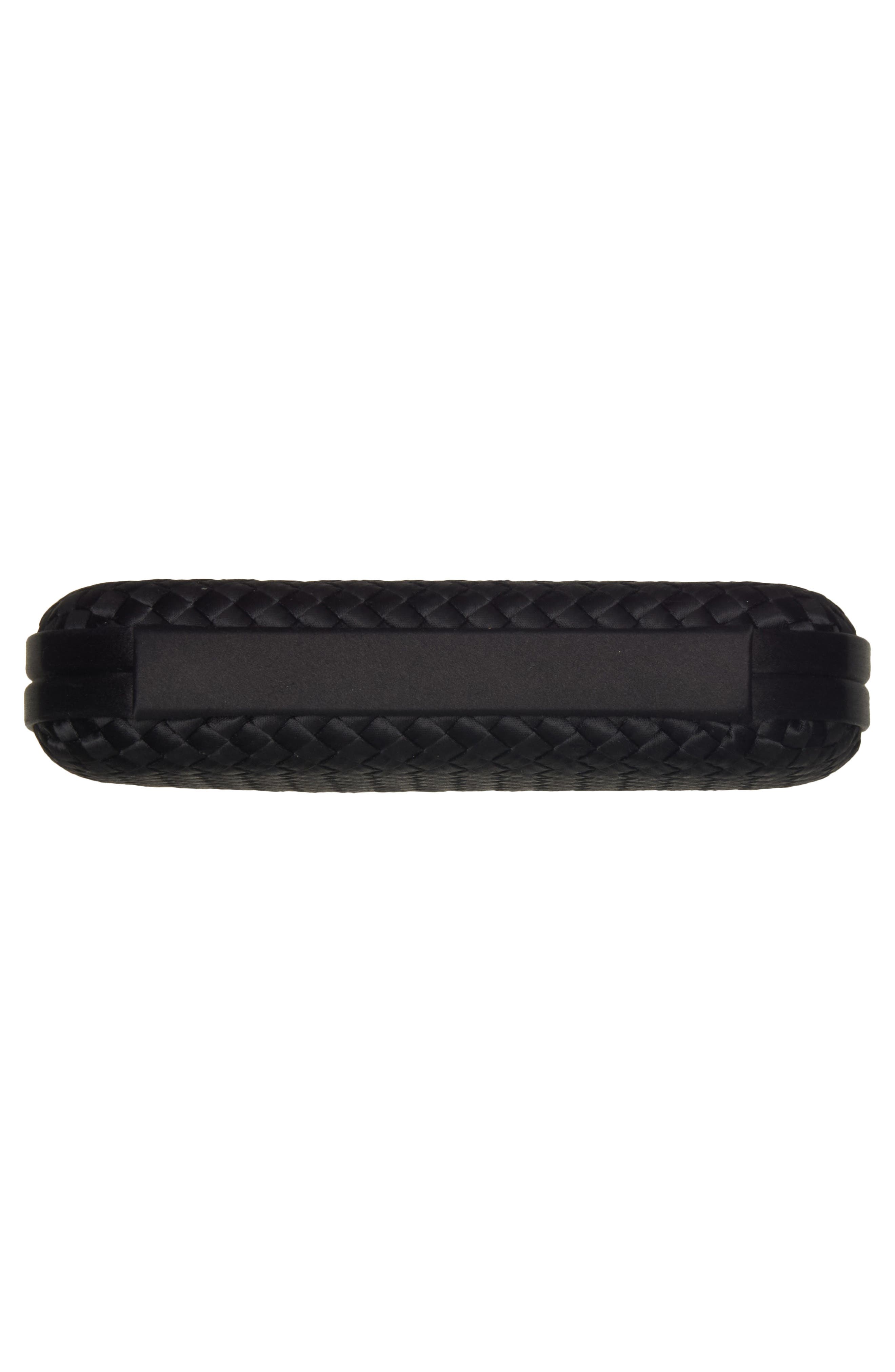 Bottega Veneta Knot Intreccio Satin Minaudière, Alternate, color, 1007 Black-Brass Vibrato