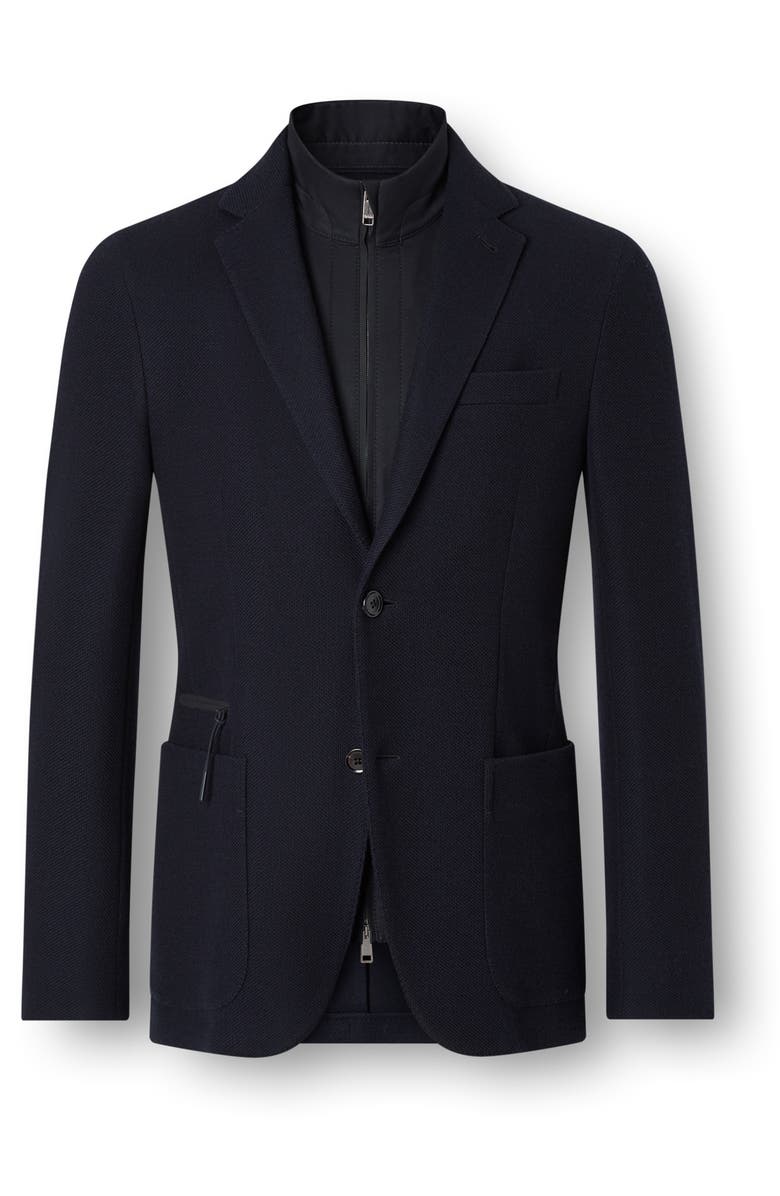 ZEGNA High Performance<sup>™</sup> Wool & Cotton Jersey Sport Coat with Removable Leather Bib, Alternate, color, 