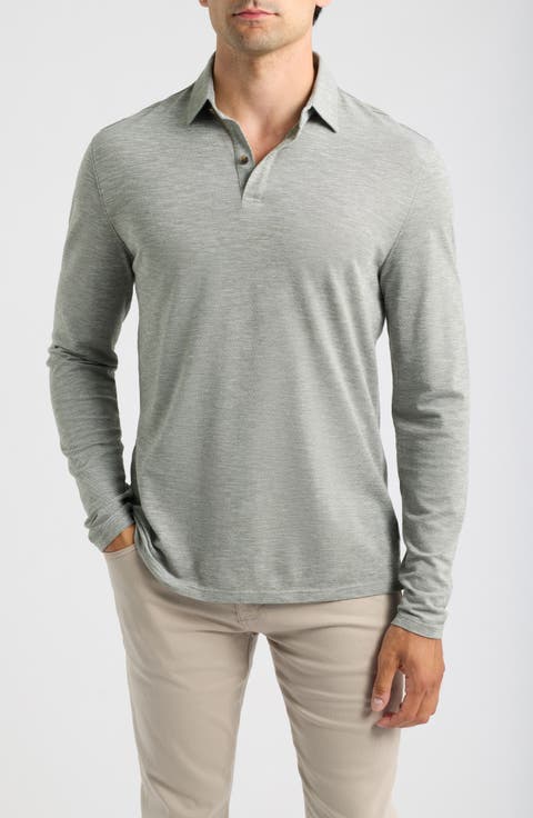 Long Sleeve Slub Pique Polo