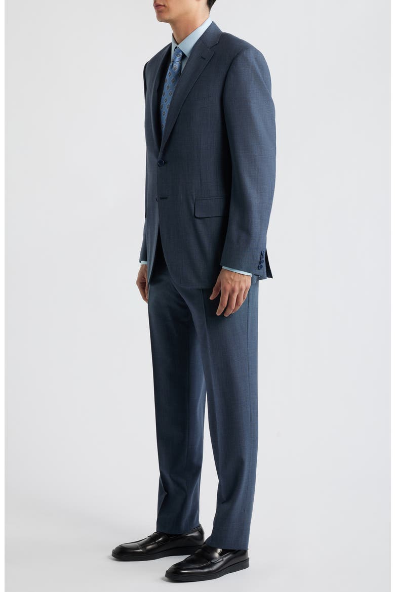 Siena Regular Fit Blue Mélange Wool Suit, Alternate, color, BLUE