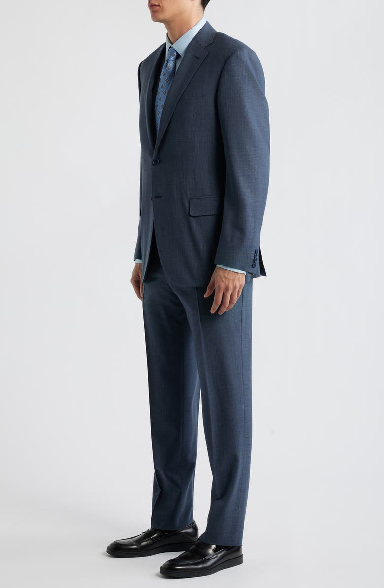 Canali Siena Regular Fit Blue Mélange Wool Suit, Alternate, color, Blue