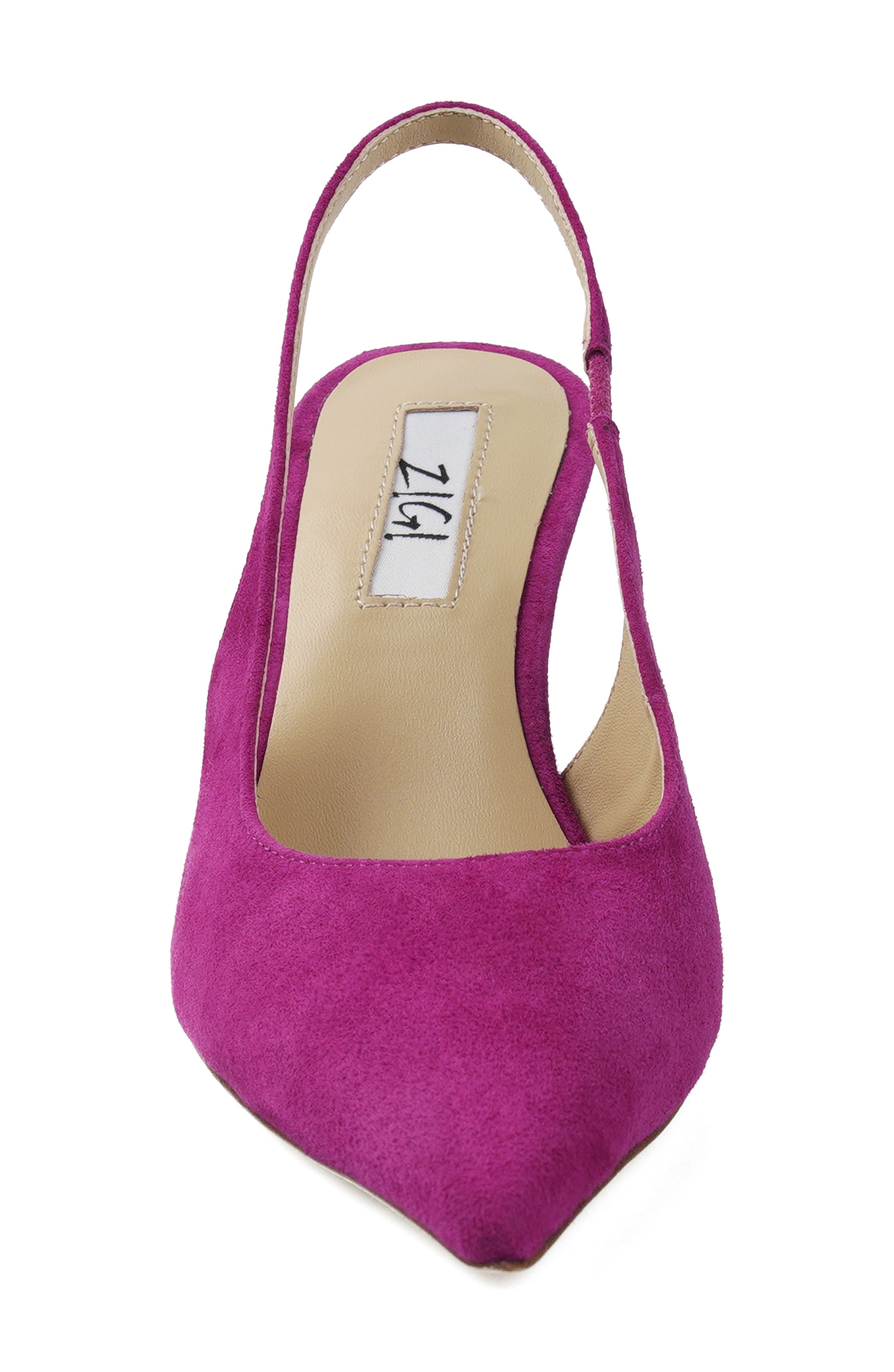 Slingback Pointed Toe Pump, Alternate, color, ORCHID SUEDE