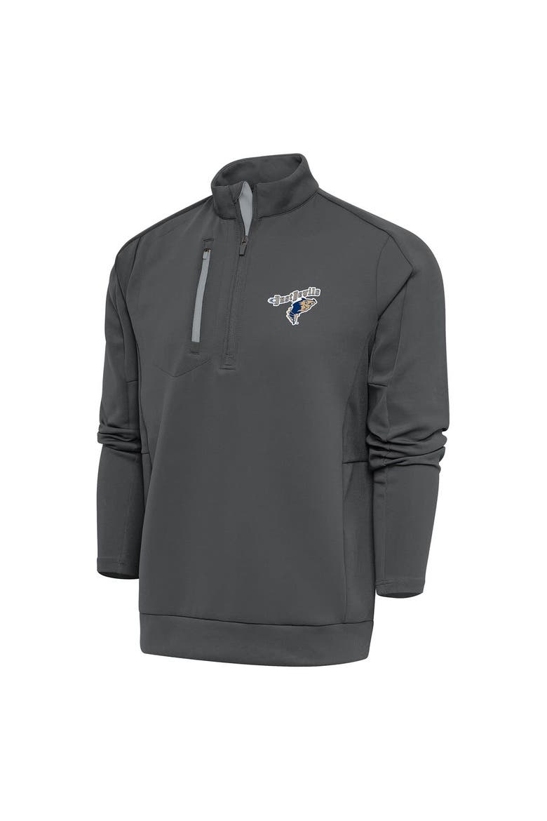 Men's Antigua  Pewter Tri-City Dust Devils Generation Quarter-Zip Pullover Top, Alternate, color, Pewter