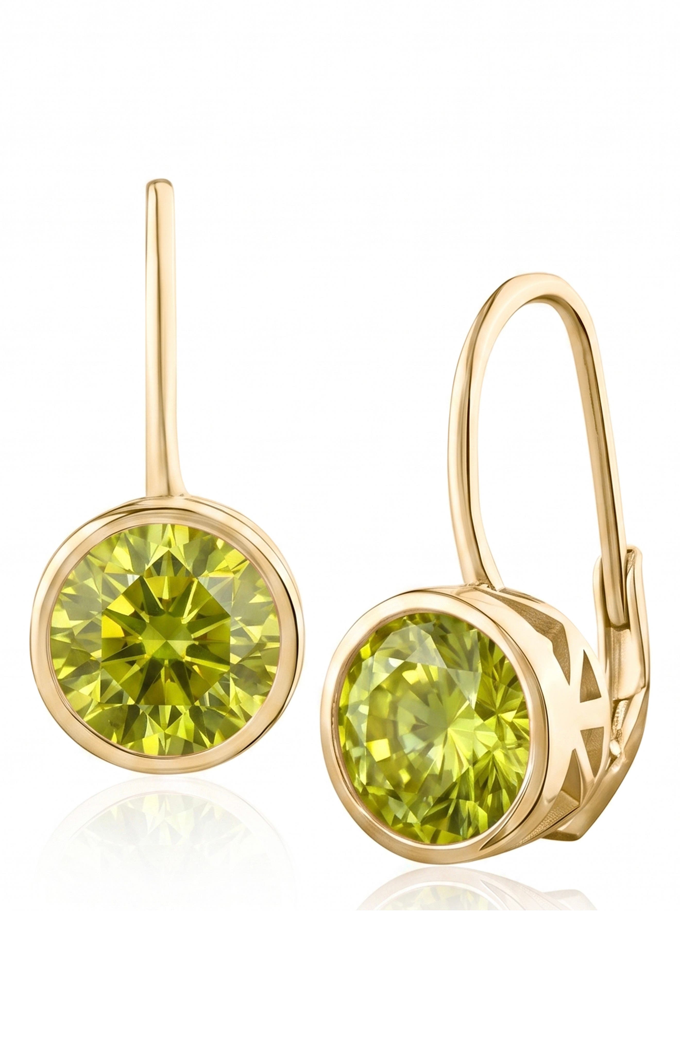 5 cttw Round Bezel Cubic Zirconia Drop Earrings