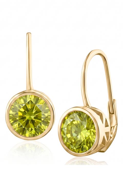5 cttw Round Bezel Cubic Zirconia Drop Earrings