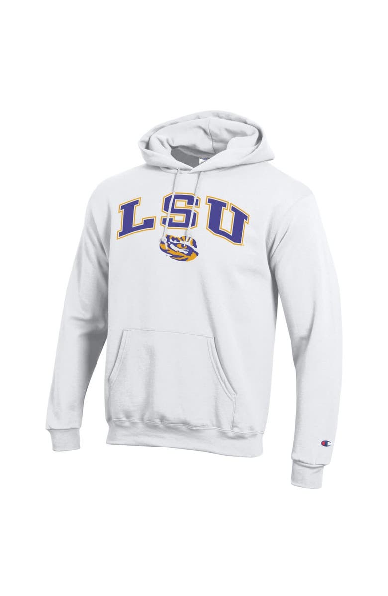 Champion Men's Champion White LSU Tigers Arch Over Logo Pullover Hoodie, Alternate, color, White