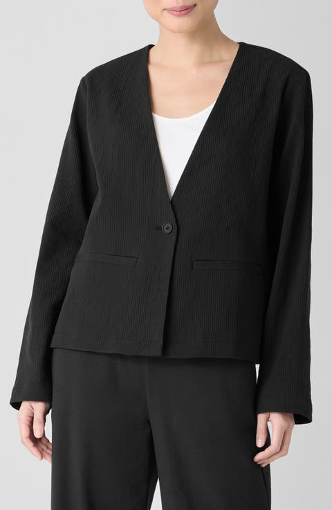 V-Neck Organic Cotton Jacket (Regular & Petite)