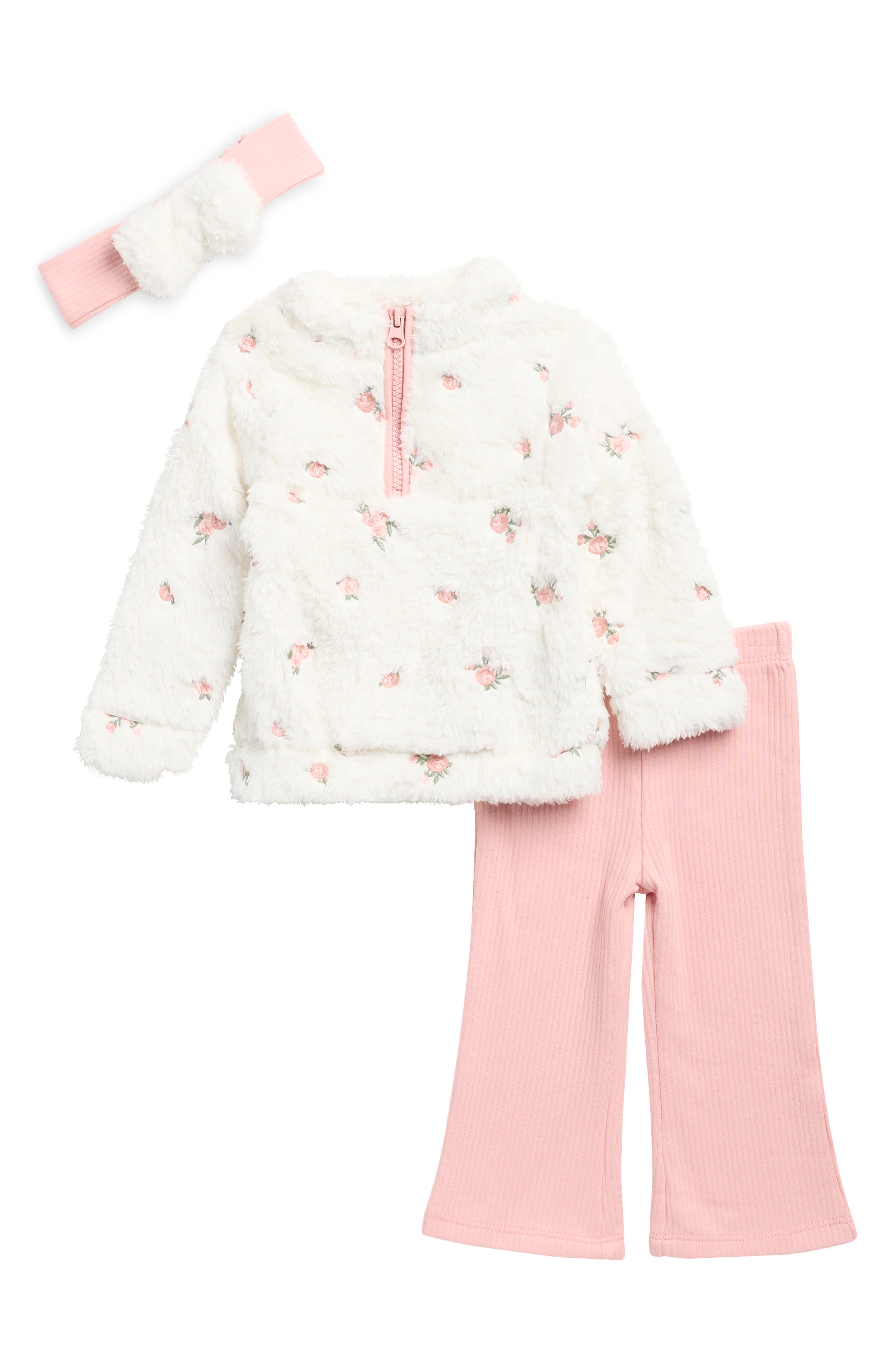 3-Piece Fleece Hoodie, Leggings & Headband Set