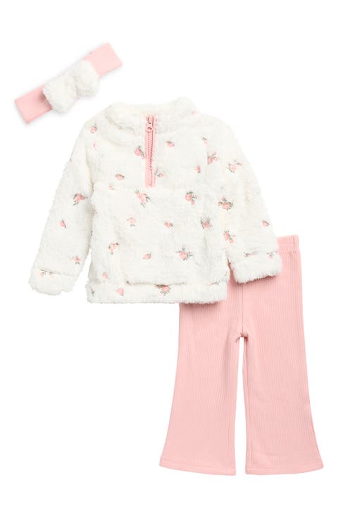 3-Piece Fleece Hoodie, Leggings & Headband Set