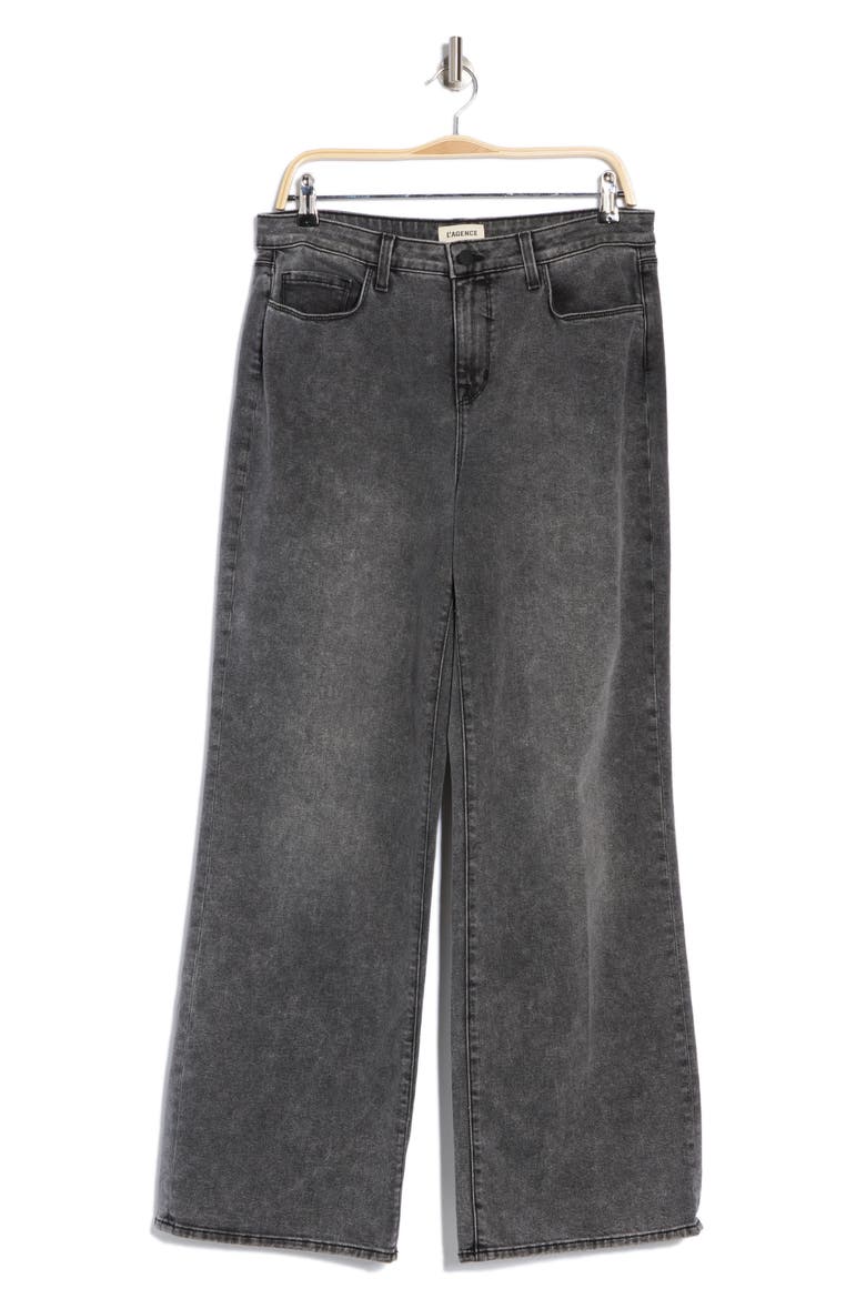 Alicent High Waist Sneak Wide Leg Jeans, Alternate, color, MAGNESITE