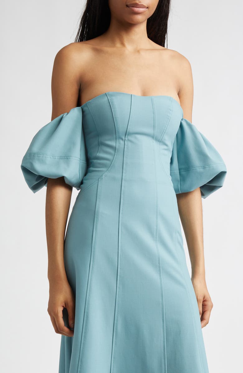 Ulla Johnson Nina Off the Shoulder Dress, Alternate, color, Ocean