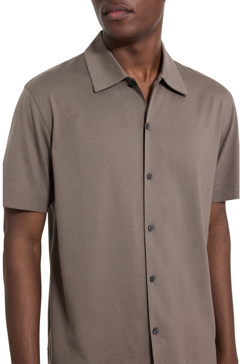Relaxed Short Sleeve Button-Up Shirt, Alternate, color, MOREL - 2MY