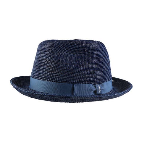 Men's Raffia Straw Hat with Grosgrain Hatband