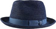 Wigens Men's Raffia Straw Hat with Grosgrain Hatband