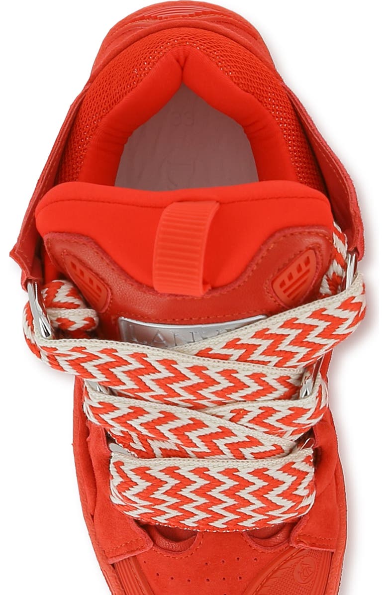 Lanvin Kids Curb Sneakers With Laces, Alternate, color, Red